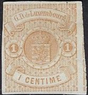 Luxembourg - Luxemburg - Timbre - Armoiries  1859   1c.   MH   Michel 3   VC. 150,- - 1859-1880 Coat Of Arms