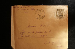 FRANCE LETTRE DE MEYRUEIS (LOZERE) DU 05.12.1934 AVEC N°298 50c S.1f.25 OLIVE PAIX SURCHARGE SEUL - Lettres & Documents