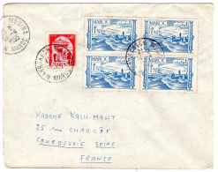 1955  CAD  MARRAKECH MEDINA   Envoyée à COURBEVOIE - Covers & Documents