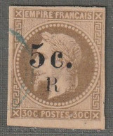 REUNION - N°5a Obl (1885-86) 5c Sur 30c Brun Foncé - Usati