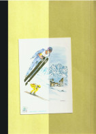 Jeux Olympiques **Saut à Ski ** Courchevel ** Aquarelle Christian Burdet - Sports D'hiver