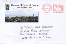 Stemma Comune Di Grotte Di Castro (Provincia Di Viterbo) Su Busta Tipo 7 Anno 2012 - Enveloppes