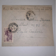 03K6 TRES RARE - ANCIENNE LETTRE ENVELOPPE INDOCHINE 1945 VERS BAGNE POULO CONDORE - Otros - Asia