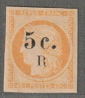 REUNION - N°6 * (1885-86) 5c Sur 40c Orange Pâle - Unused Stamps