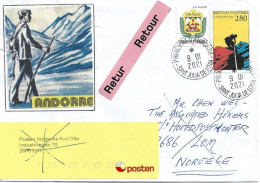 Letter To Lom, Norway, From Andorra, Return To Sender .  2 Pics  Front & Back Cover - Brieven En Documenten