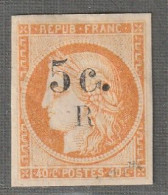 REUNION - N°6a Obl (1885-86) 5c Sur 40c Orange - Gebruikt