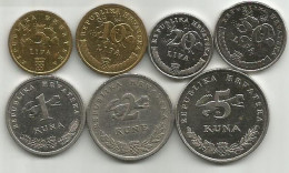 Croatia 1998-2017. Used Set Of 7 Coins - Croazia