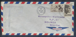 Enveloppe Océanie 1958 Lettre Obl Papeete Annexe N°1 Aerogare 1er Service Aerien Par T.A.I Pour Noumea - Altri - Oceania