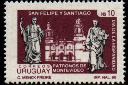 1987 Uruguay Hispanic Solidarity Day Felipe And Santiago Saints #1228 ** MNH - Uruguay