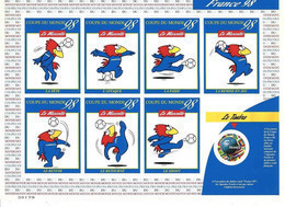 France - Bloc Souvenir - Adhésif - N° 17 A ** - Bloc Coupe De Monde De Football 1998 - Footix - 1998 - Foglietti Commemorativi