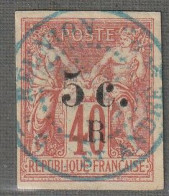 REUNION - N°8 Obl (1885-86) 5c Sur 40c Rouge-orange - Gebruikt