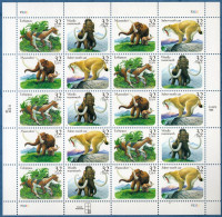 USA 1997 Pre History Animals Sheet MNH, Eohippus, WoollyMammouth, Mastodon, Saber-tooth Cat - Préhistoire