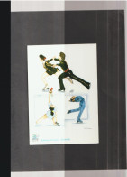 Jeux Olympiques ** Patinage Artistique ** Albertville  ** Aquarelle Christian Burdet - Sports D'hiver