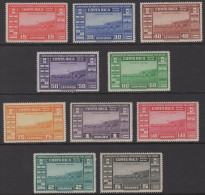 Costa Rica - Airmail - Set Of 10 - Football Championship - Mi 258~267 - 1941 - Costa Rica