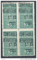 ALGERIE COLIS POST  YVERT N° 28 / MAURY N° 41 X 4 SURCHARGE DEPLACE  NEUF** TB - Parcel Post