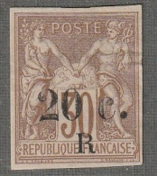 REUNION - N°10 Nsg (1885-86) 20c Sur 30c Brun - Ongebruikt