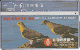 TARJETA DE TAIWAN DE UNAS PALOMAS (PALOMA-PIGEON) 826B - Taiwan (Formose)