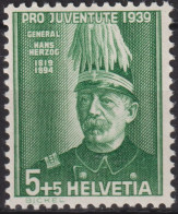 1939 Schweiz / Pro Juventute ** Zum:CH J89, Mi:CH 359, Yt:CH 344, General Herzog - Unused Stamps