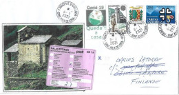 Letter To Tampere,Finland, During COVID-19 Confinement, From Andorra, Return To Sender .  2 Pics  Front & Back Cover - Cartas & Documentos