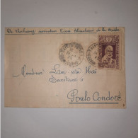 03K6 TRES RARE - ANCIENNE LETTRE ENVELOPPE INDOCHINE 1945 VERS BAGNE POULO CONDORE - Autres - Asie