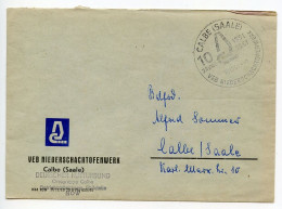 Germany, East 1961 Official Cover; Calbe (Saale) - Veb Niederschachtofenwerk, Deutscher Kulturbund; Comm. Postmark - Lettres & Documents