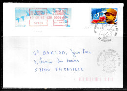 F254 - TIMBRE DE DISTRIBUTEUR Et N° 2944 SUR LETTRE DE THIONVILLE DU 10/05/95 - 50ème ANNIVERSAIRE DE LA LIBERATION - 1990 « Oiseaux De Jubert »