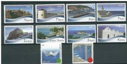 Greece 2010 Greek Islands 2-Side Perforated Set MNH - Nuevos