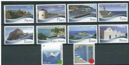 Greece 2010 Greek Islands 2-Side Perforated Set MNH - Unused Stamps