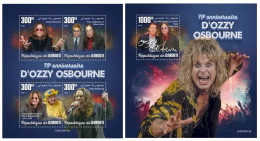 Djibouti 2023 75th Anniversary Of Ozzy Osbourne. (612) OFFICIAL ISSUE - Music