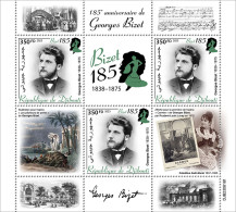 Djibouti 2023 185th Anniversary Of Georges Bizet.  (616) OFFICIAL ISSUE - Musique