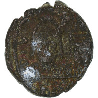 Justin II Et Sophie, 10 Nummi, 572-578, Carthage, Bronze, TB - Bizantinas