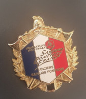 Très Bel Insigne De Pompier "Fédération Nationale Anciens Sapeurs Pompiers / Sapeurs Pompiers France" - Pompiers