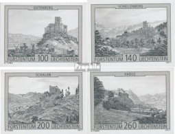 Liechtenstein 1610S-1613S (kompl.Ausg.) Schwarzdruck Postfrisch 2011 Burgen - Nuovi