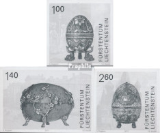 Liechtenstein 1588S-1590S (kompl.Ausg.) Schwarzdruck Postfrisch 2011 Ostereier - Nuovi