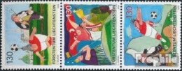 Liechtenstein 1479-1481 Dreierstreifen (kompl.Ausg.) Postfrisch 2008 Fußball - Unused Stamps