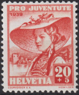 1939 Schweiz / Pro Juventute ** Zum:CH J91, Mi:CH 361, Yt:CH 346,  Trachtenfrau, Nidwaldnerin - Unused Stamps