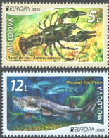 MOLDOVA 2024 Europa CEPT. Underwater Fauna & Flora - Fine Set MNH - Moldavia