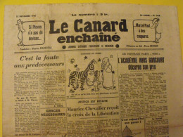 Le Canard Enchaîné N° 1316 Du 12 Décembre 1945. Maurice Chevalier Goncourt Pleven épuration - Guerra 1939-45