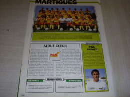 FOOTBALL COUPURE COULEUR 1991-1992 18x12 EQUIPE D2B MARTIGUES  - Sport