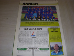 FOOTBALL COUPURE COULEUR 1991-1992 18x12 EQUIPE D2B ANNECY  - Sport