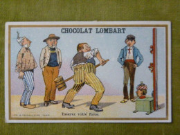 Essayez Votre Force - Chocolat Lombart - Chromo Illustrée Humoristique - Lombart