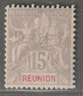 REUNION - N°48 * (1900-05) 15c Gris Et Rouge - Ongebruikt