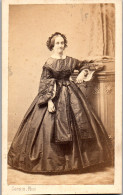  Carte De Visite Cdv Photo Vintage Albumen Carette Lille Jeune Femme Mode  - Personas Anónimos