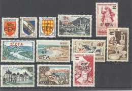 REUNION CFA - Série N° 307 à 318 Sauf 298 A , 313 Et 319 - Soit 12 Timbres Neufs Sans Traces De Charnières - Nuevos