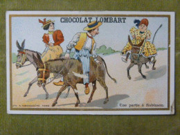 Une Partie à Robinson (promenade à Dos D'ânes) - Chocolat Lombart - Chromo Illustrée Humoristique - Lombart