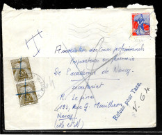 F246 - MARIANNE A LA NEF N° 1234 ET TAXE GERBE SUR LETTRE POUR NANCY DU 15/04/60 - MARQUE LINEAIRE "REFUSE POUR TAXE" - 1960-.... Briefe & Dokumente