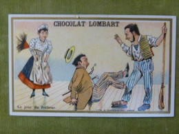 Le Jour Du Frotteur - Chocolat Lombart - Chromo Illustrée Humoristique - Lombart