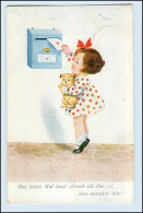 T1011/ Briefkasten  Mädchen Mit Brief  John Wills AK 1938 - Poste & Facteurs