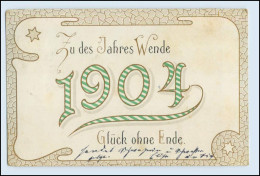 W5Q02/ Neujahr Glück Ohne Ende 1904 Litho AK - New Year