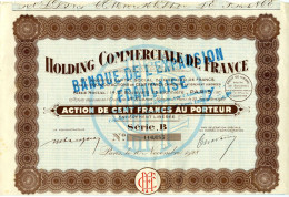 HOLDING COMMERCIAL De FRANCE - BANQUE De L'EXPANSION FRANCAISE - Banca & Assicurazione